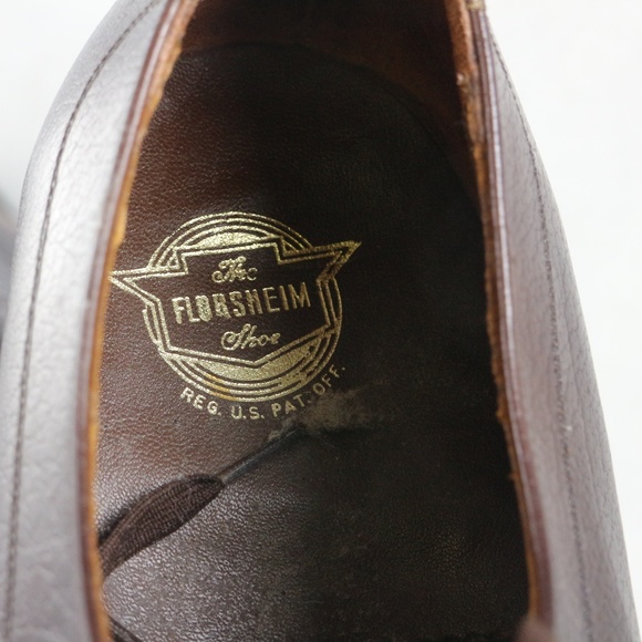 VTG FLORSHEIM Blucher Apron Toe Oxford Shoes Sz 10 N Men - Picture 8 of 8